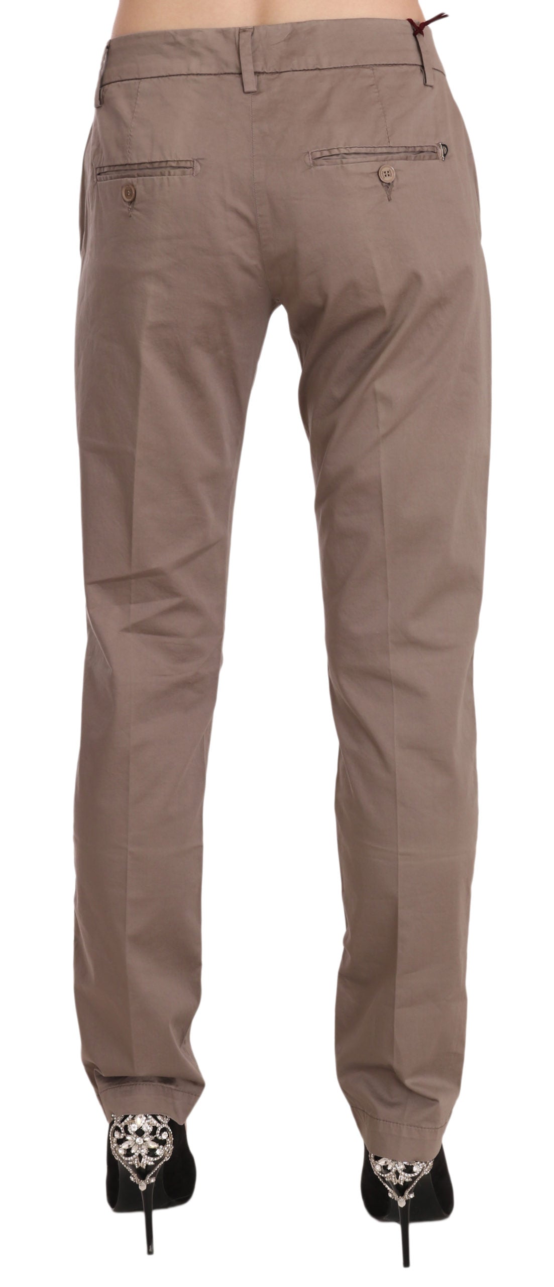 Chic Brown Straight Cut Trousers