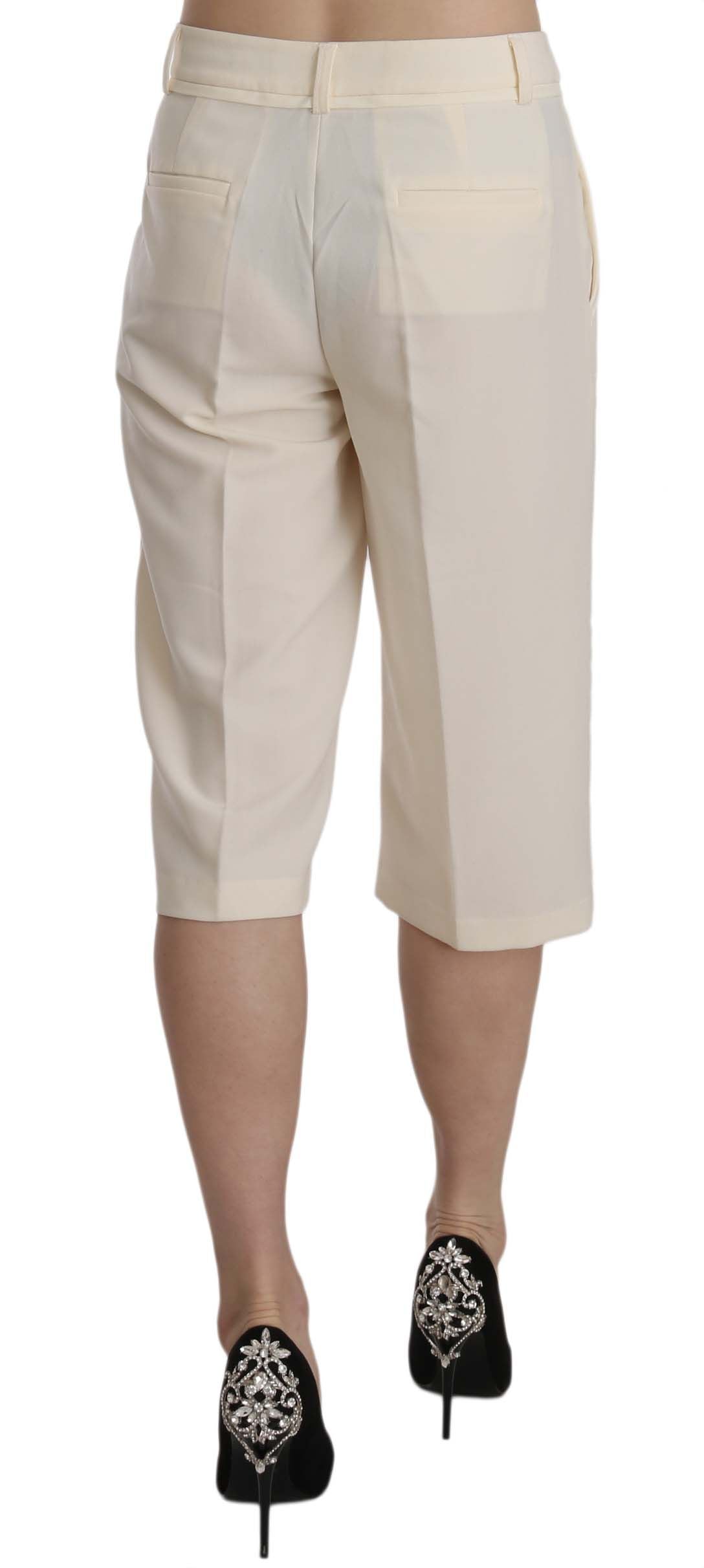 Elegant Straight Cropped Pants in Cream