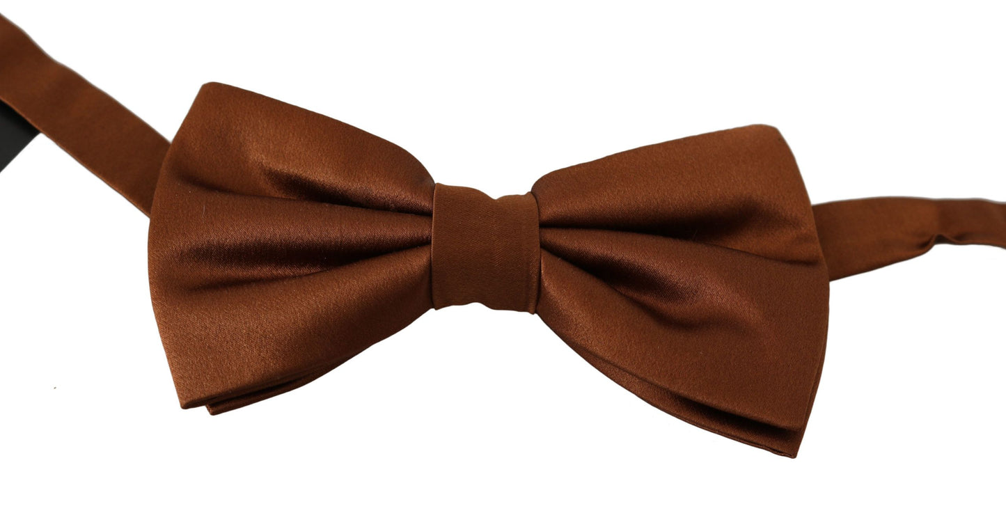 Elegant Silk Bow Tie in Bronze Elegance