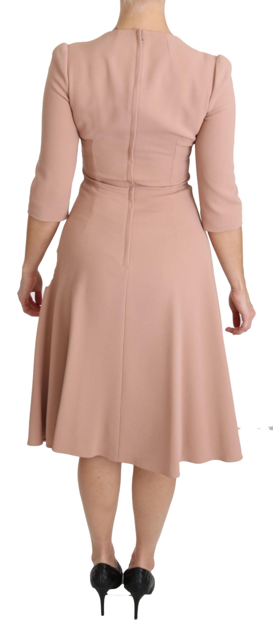 Elegant Light Pink A-Line Knee Length Dress