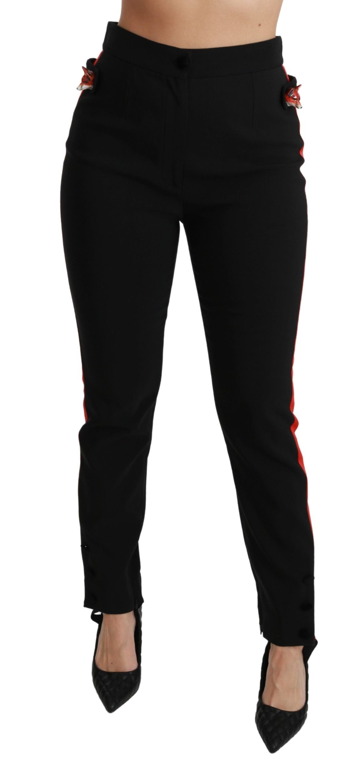 Chic High Waist Skinny Pants in Black