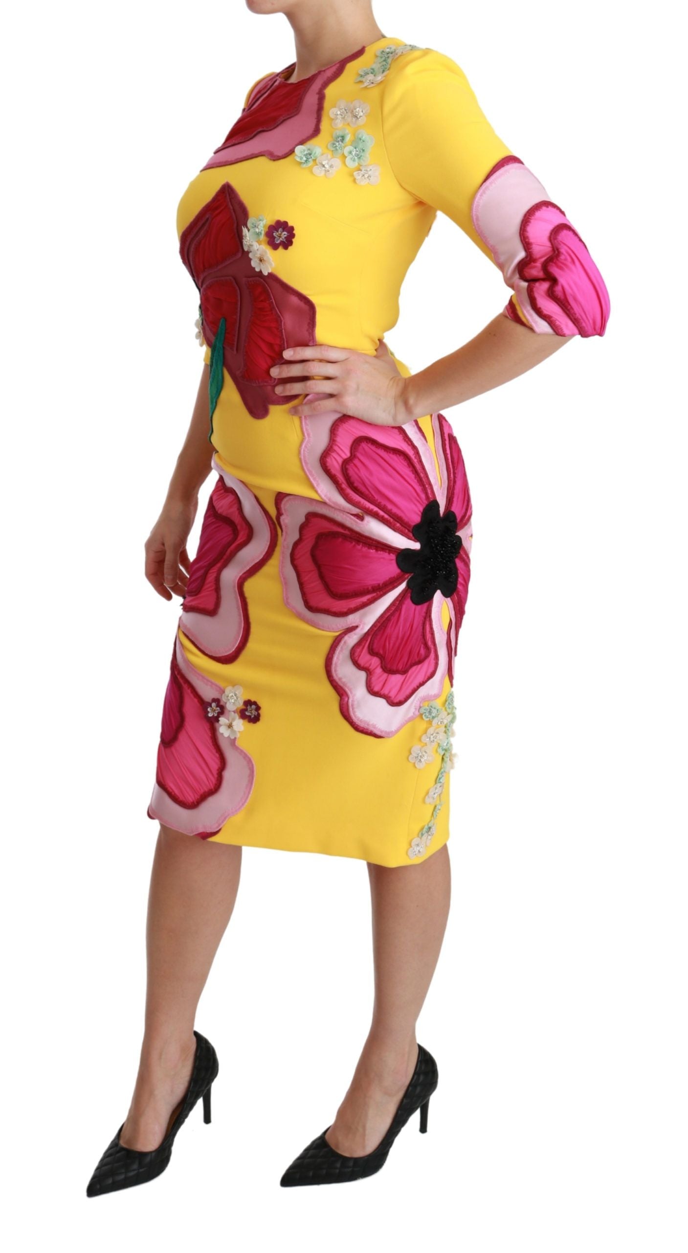 Sunshine Bloom Sheath Knee-Length Dress