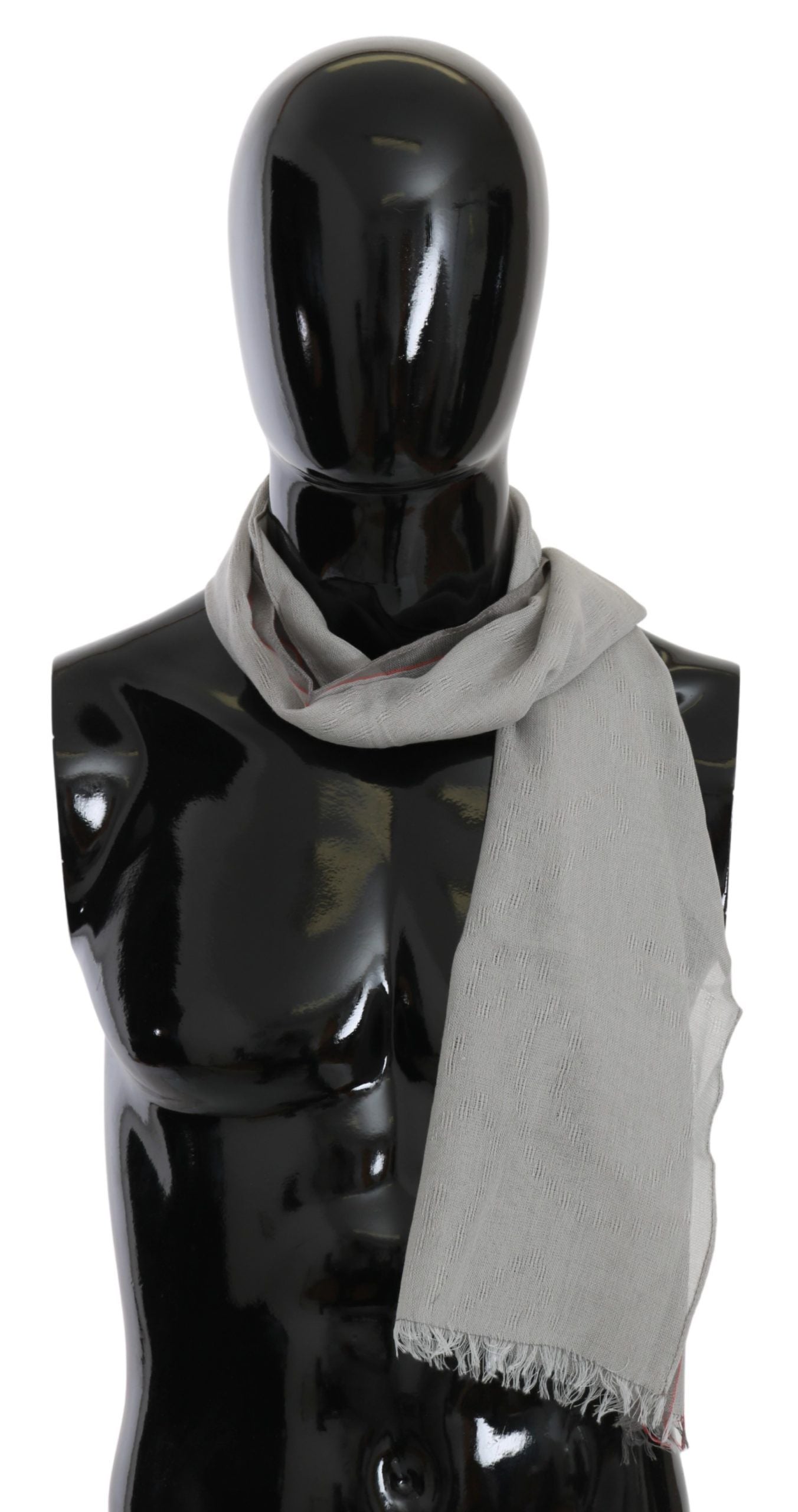 Elegant Gray Cotton Men's Scarf