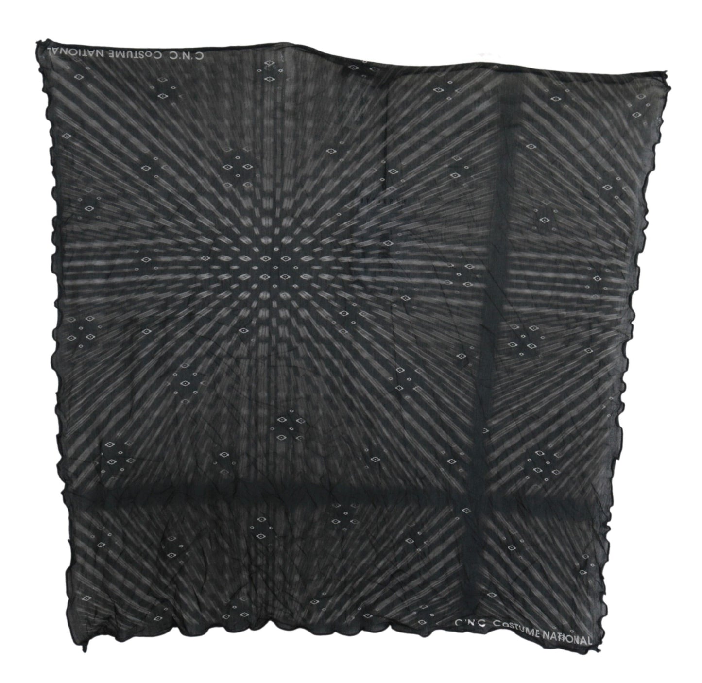 Elegant Black Striped Men's Viscose Scarf