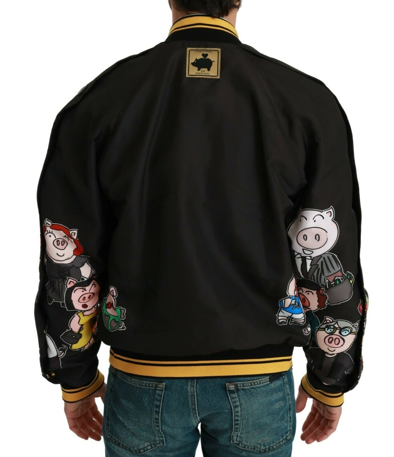 Multicolor Motive Bomber Style Jacket