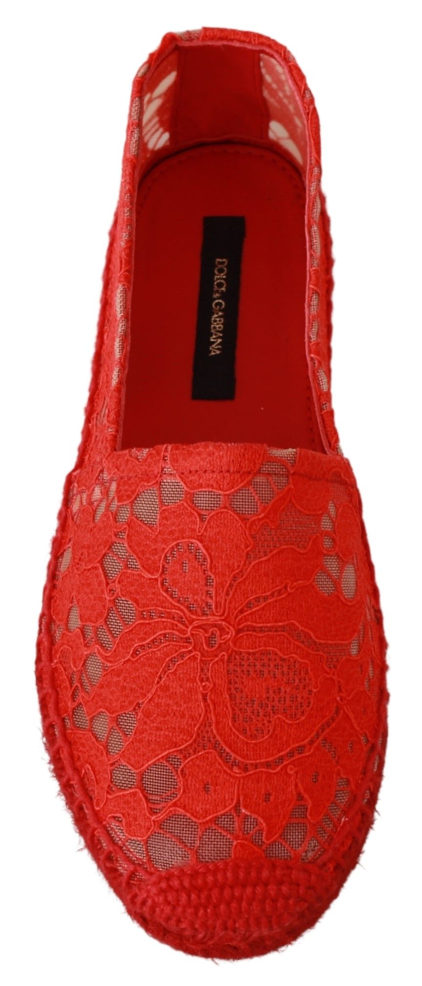 Red Viscose Espadrilles Flat Shoes