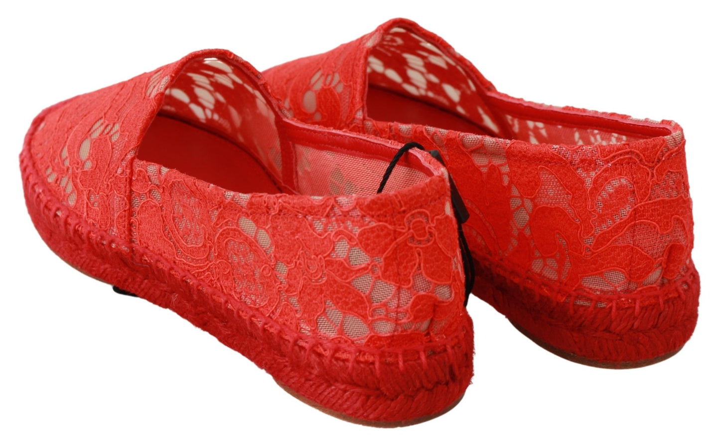 Red Viscose Espadrilles Flat Shoes