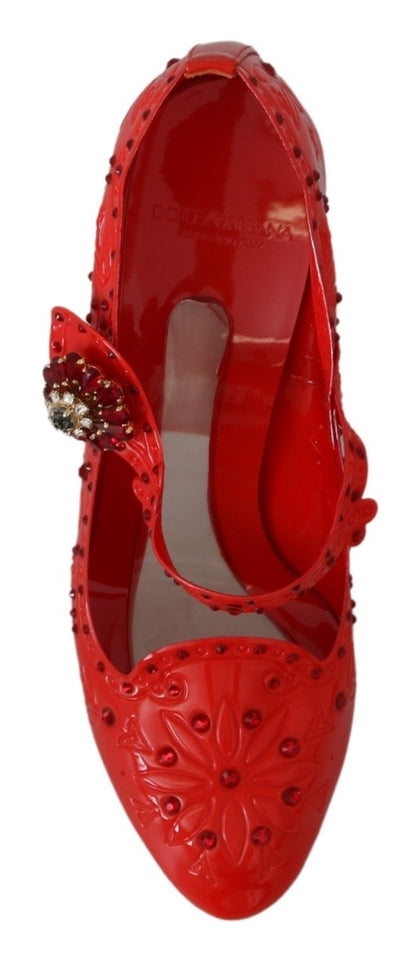 Chic Red Crystal Cinderella Pumps