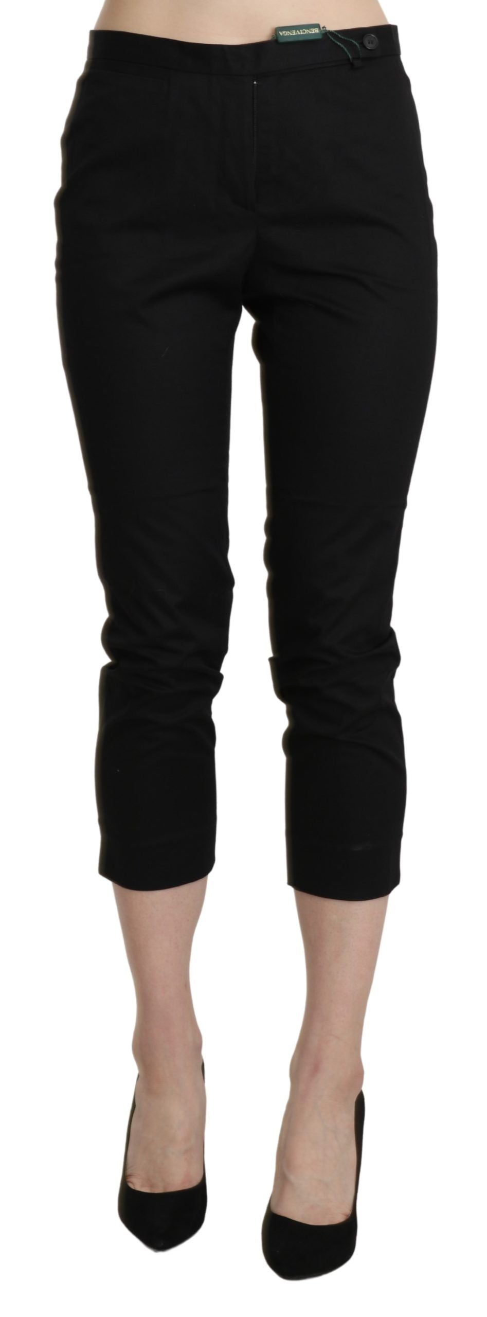 Elegant High Waist Skinny Cropped Pants