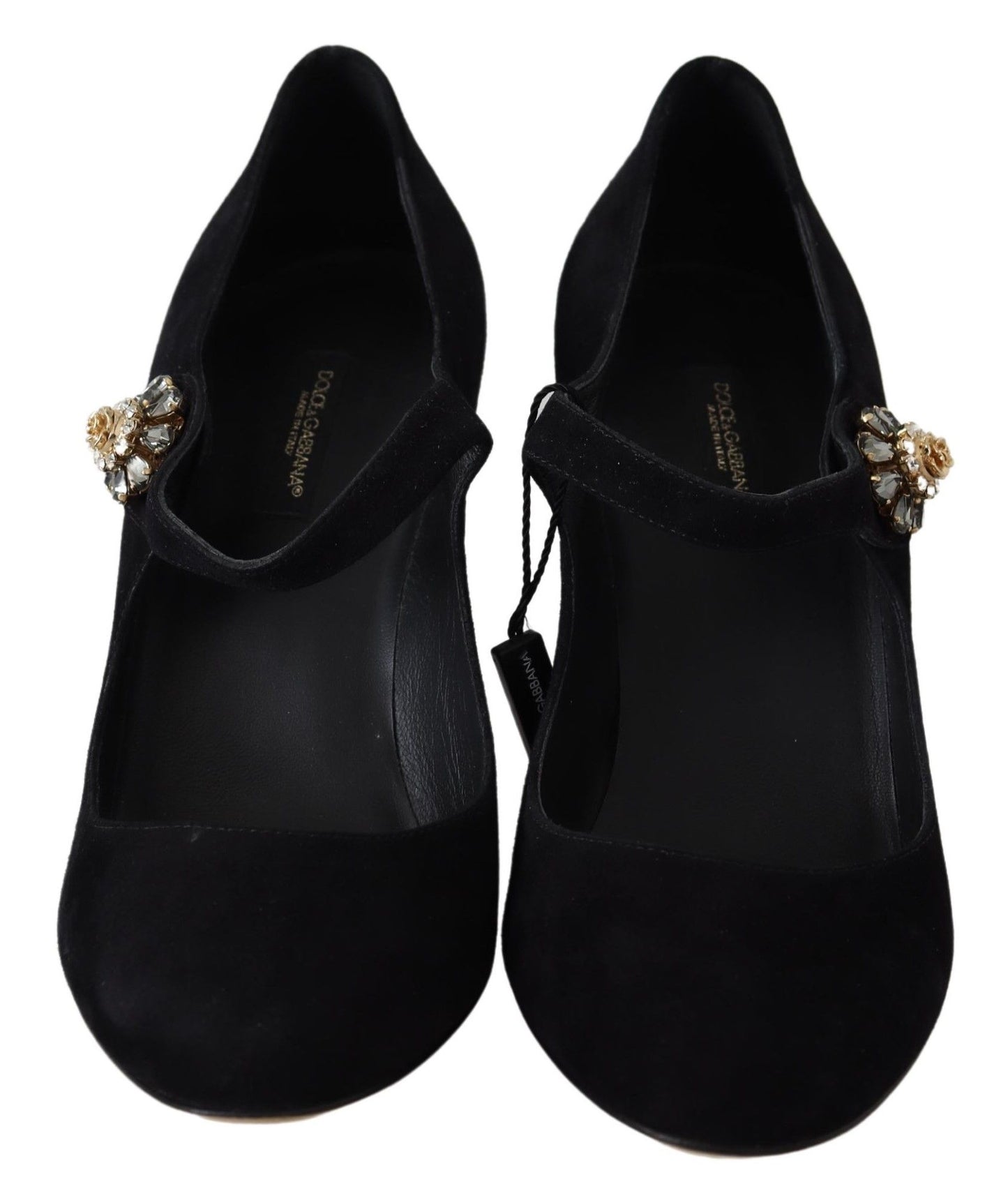 Elegant Black Suede Mary Janes Pumps