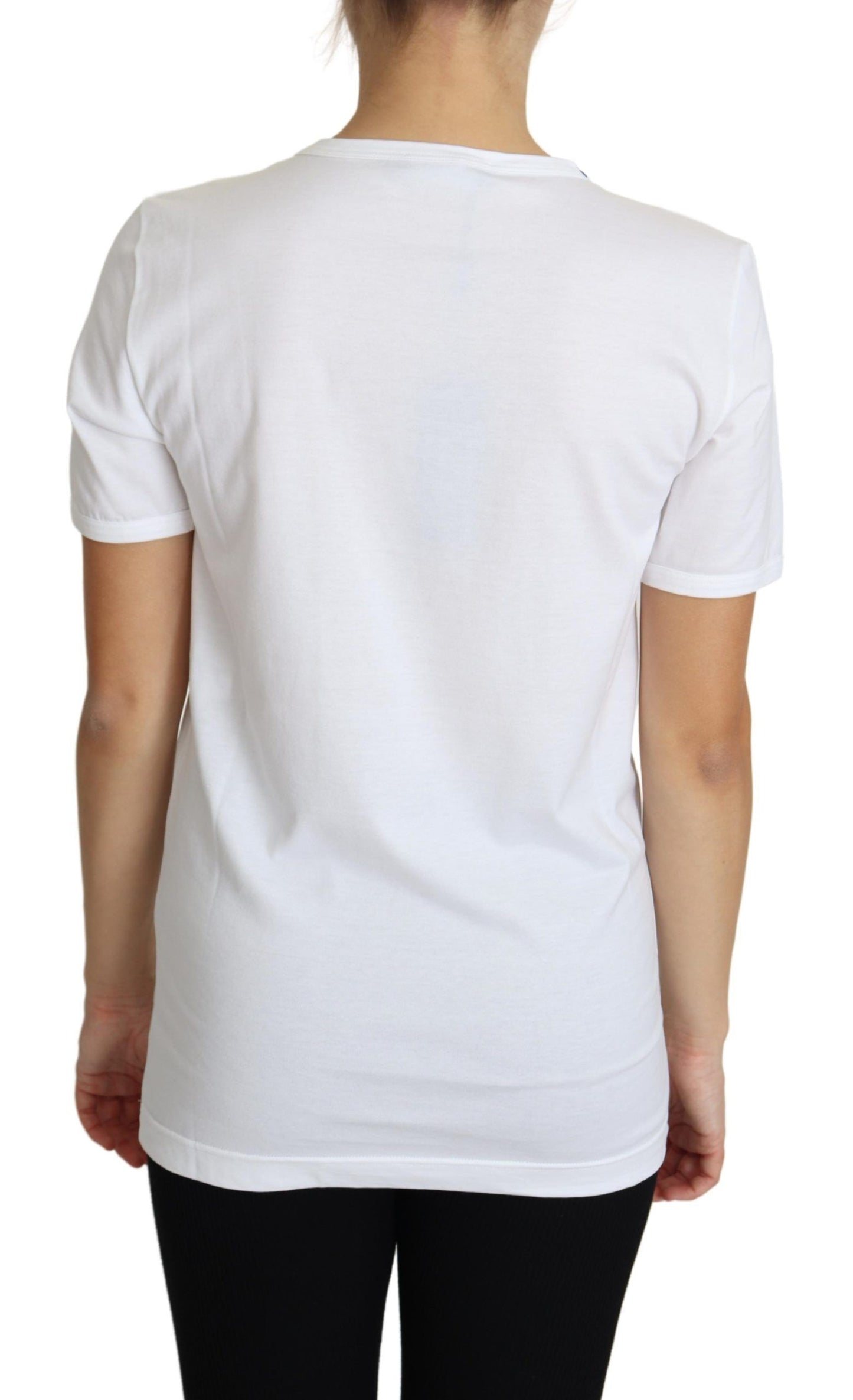 Crystal-Embellished White Cotton Tee