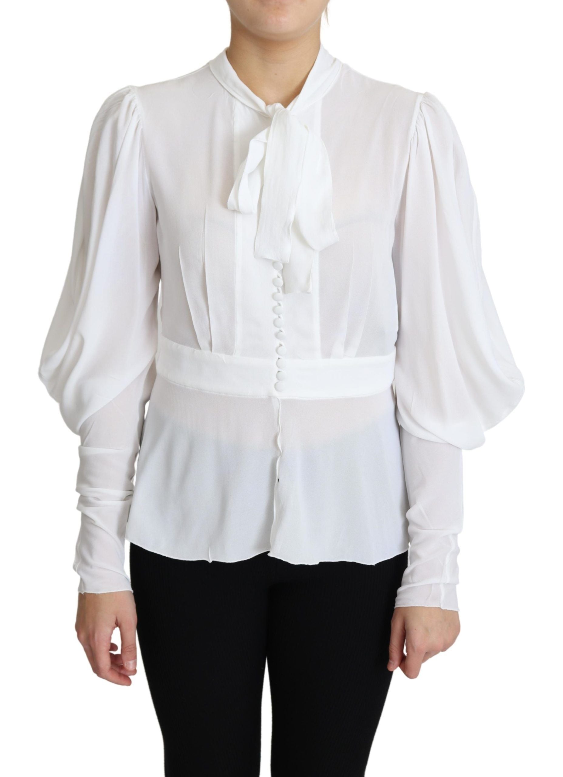 Elegant Snow-White Viscose Blouse