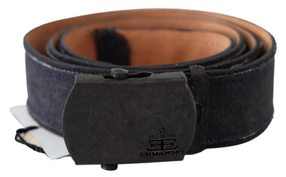 Chic Blue Leather Waist Belt