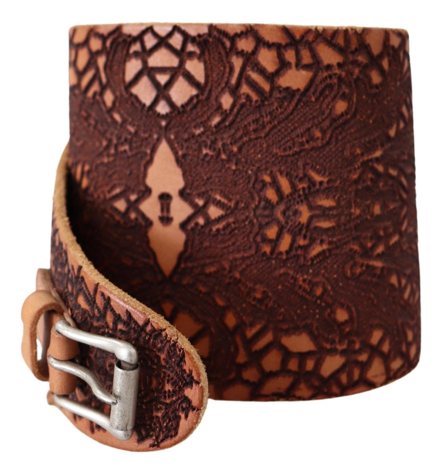 Elegant Brown Leather Fashion Belt