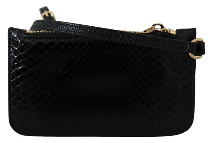 Elegant Python Pattern Leather Wristlet Wallet