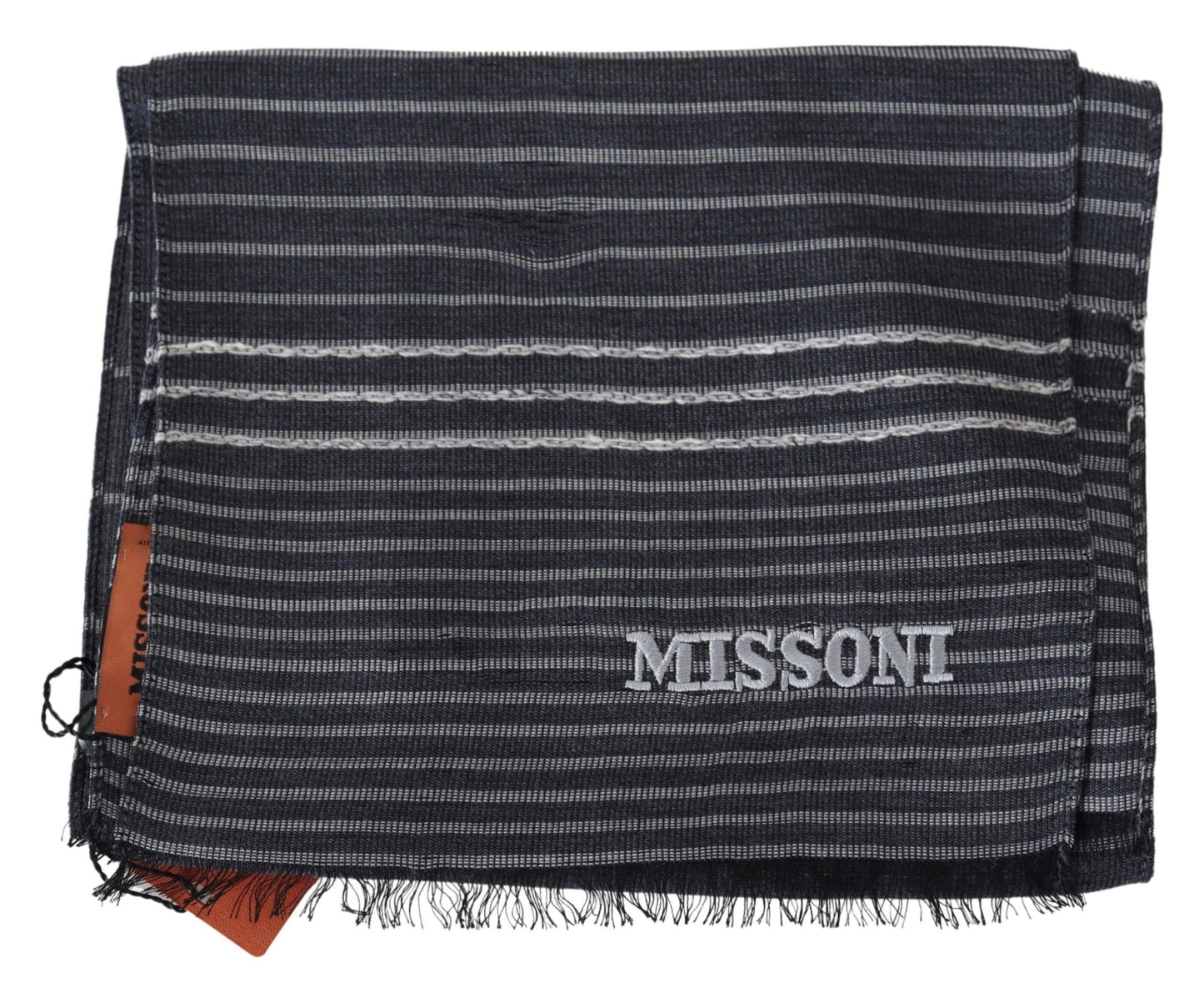 Elegant Wool-Silk Striped Scarf