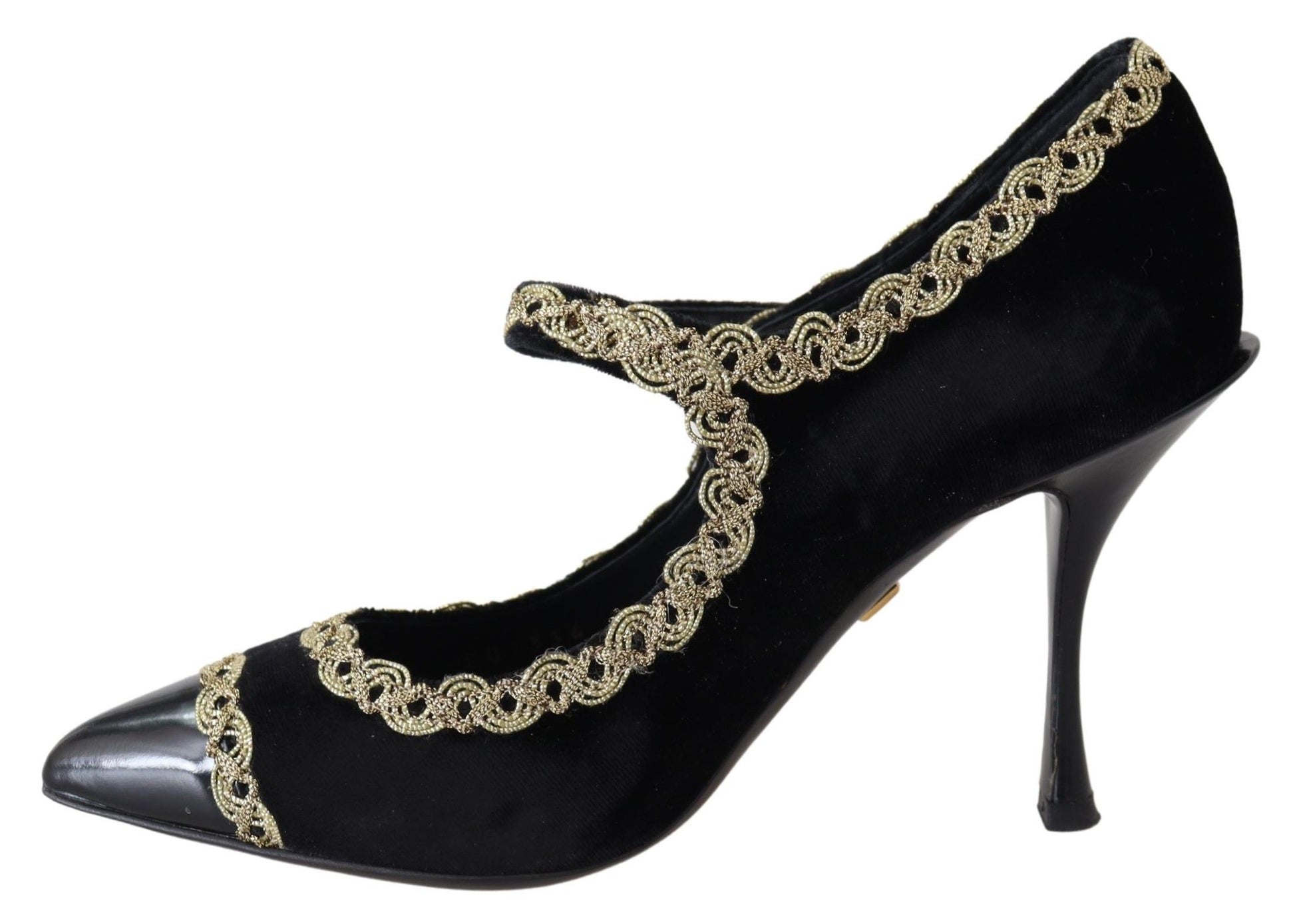 Elegant Velvet Patent Embroidered Pumps