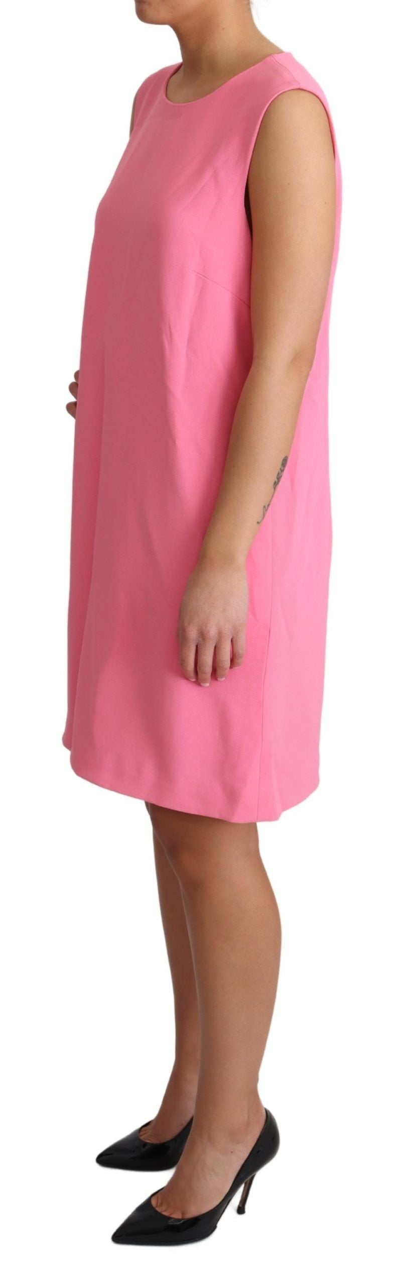 Elegant Pink Shift Knee Length Dress