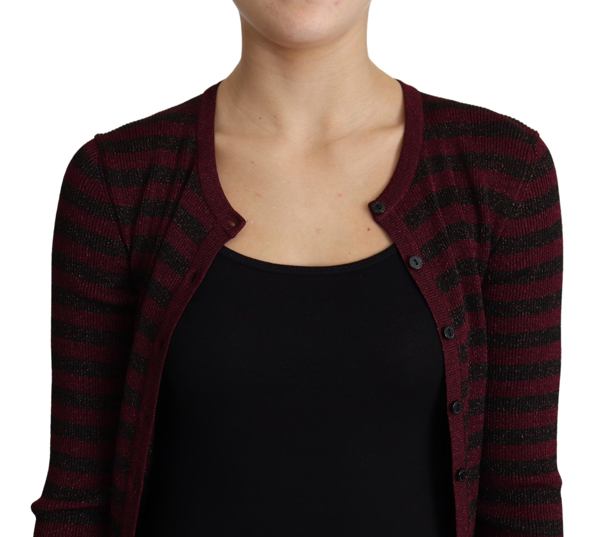 Elegant Striped Viscose Cardigan