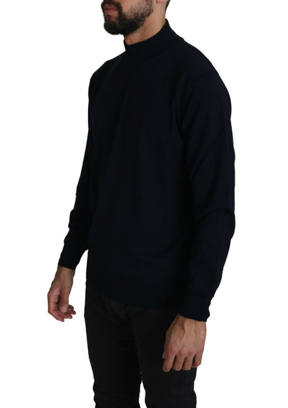 Elegant Dark Blue Pullover Sweater