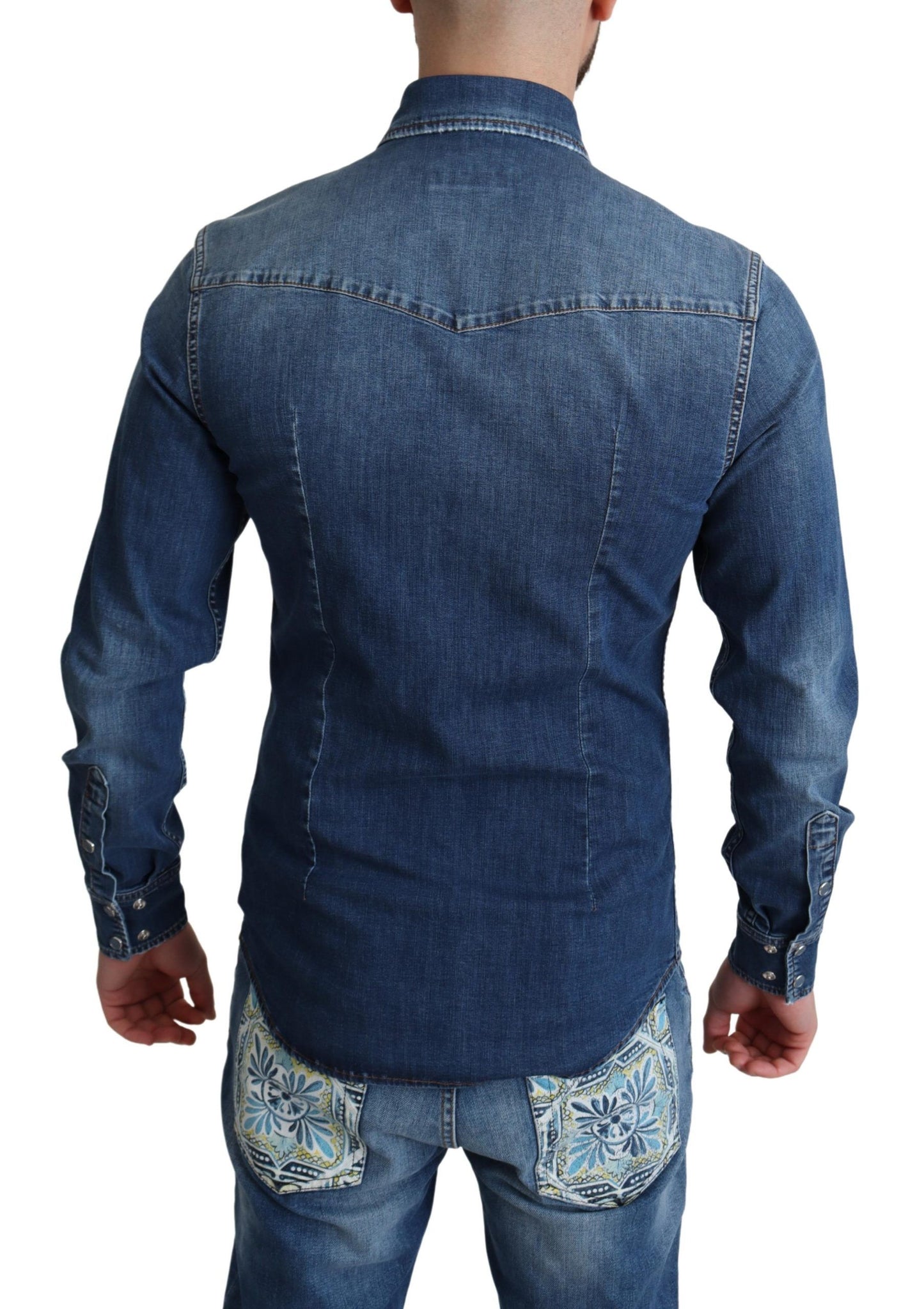 Elegant Denim Long Sleeve Casual Shirt