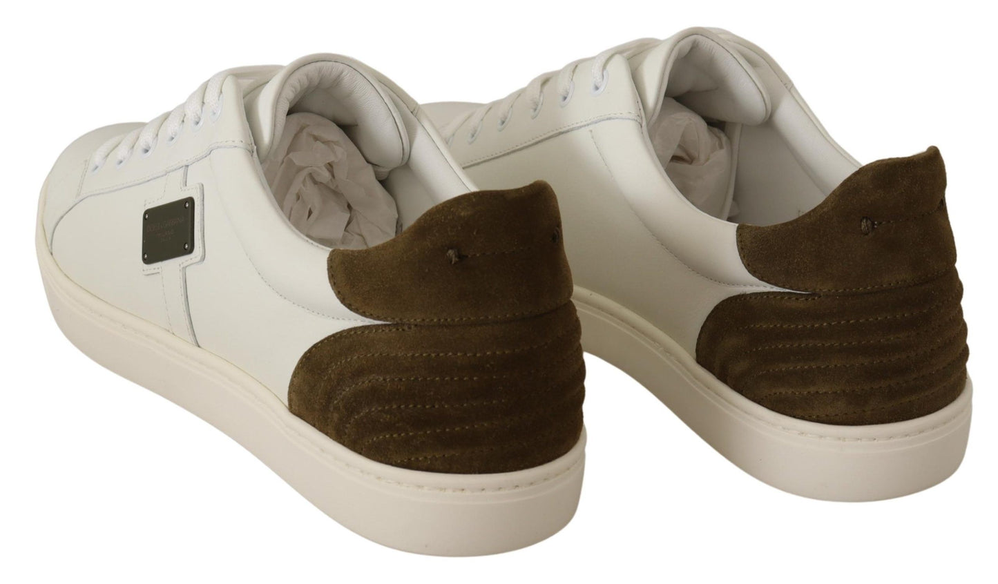 Chic White Leather Sneakers for Men