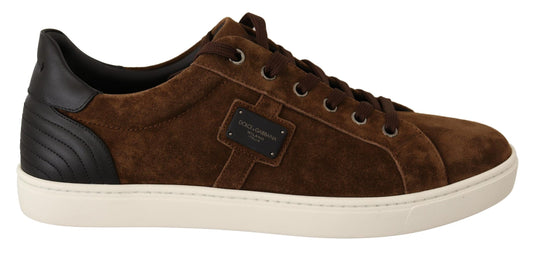 Elegant Leather Casual Sneakers in Brown