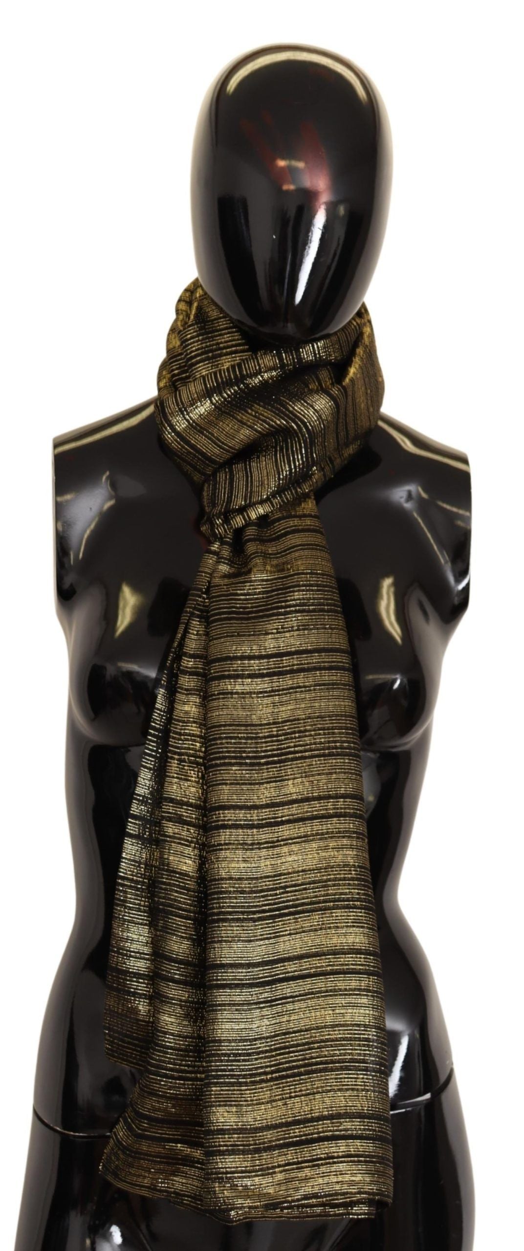 Elegant Gold Silk Blend Scarf