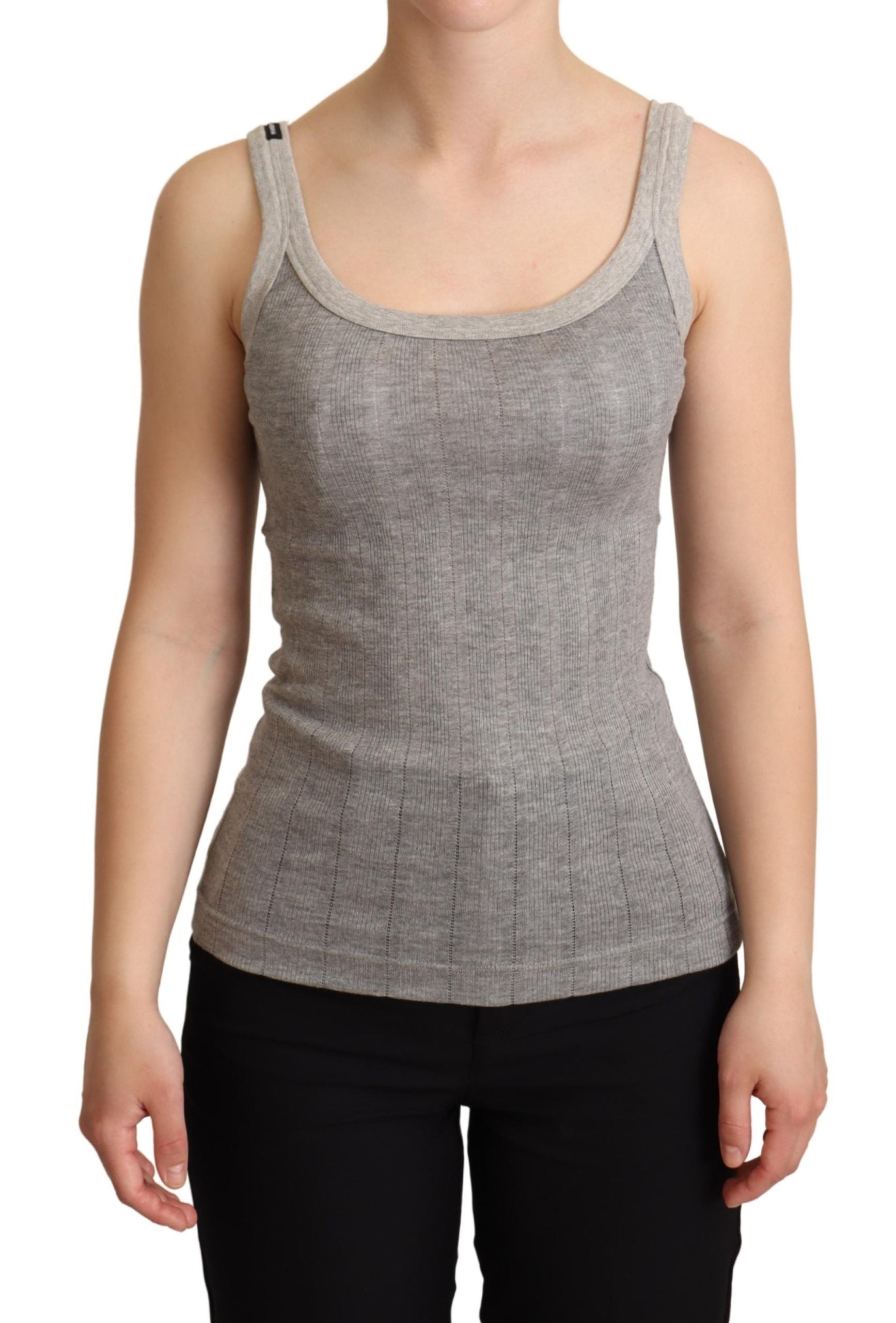 Chic Sleeveless Gray Tank Top