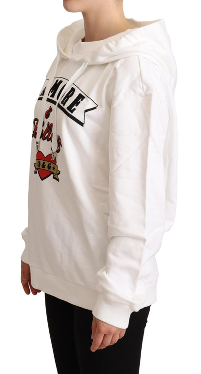 White L'Amore Motive Hooded Sweater