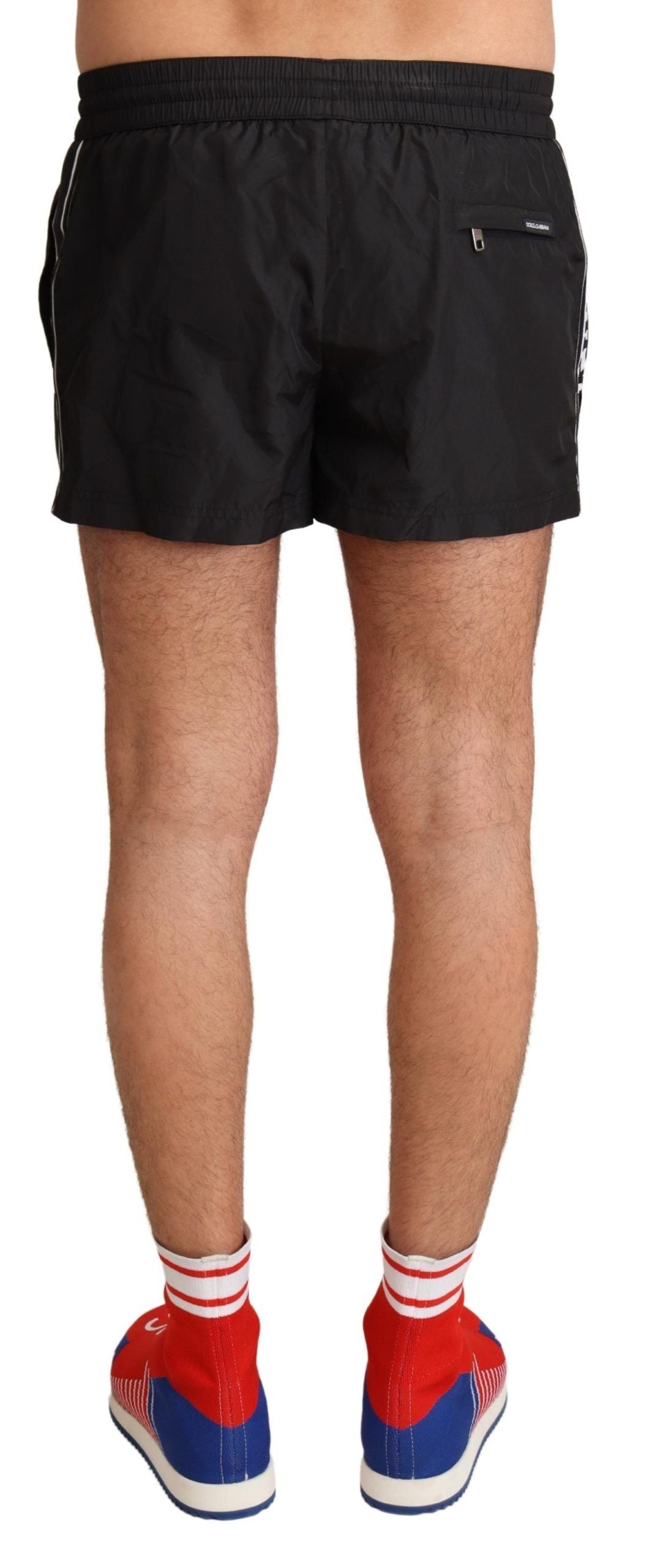 Elegant Black KING Motive Swim Trunks