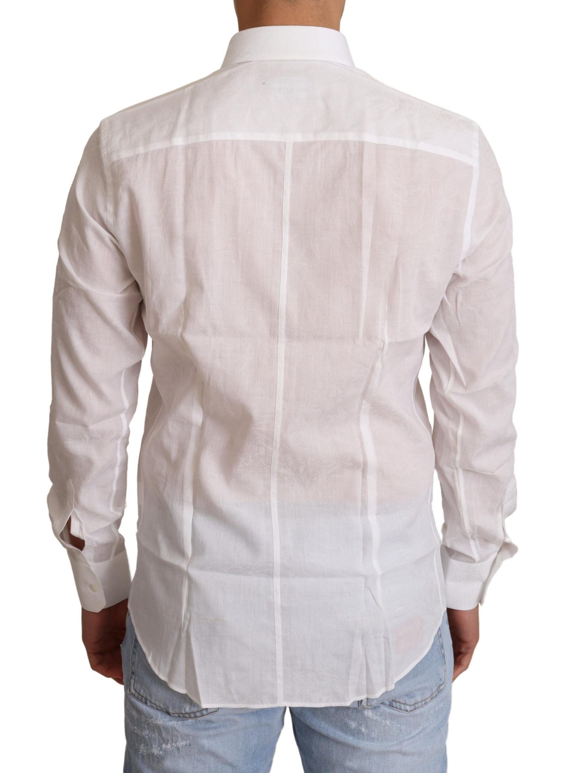 Elegant White Slim Fit Martini Dress Shirt