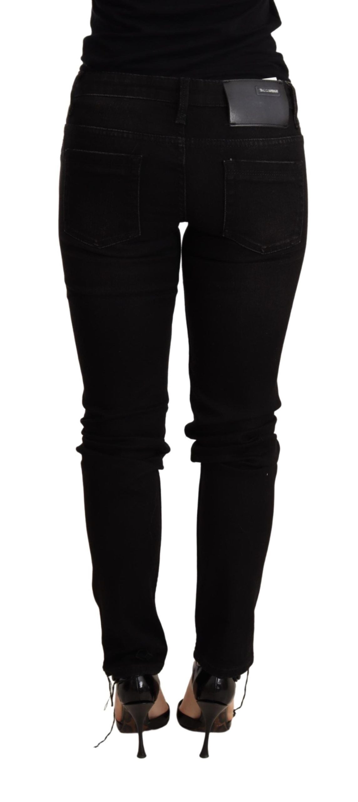 Elegant Slim Fit Black Denim