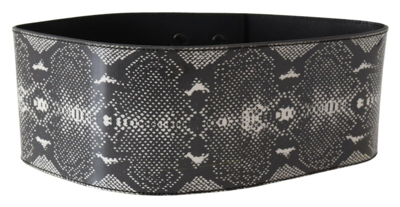 Classic Snakeskin Motif Leather Belt