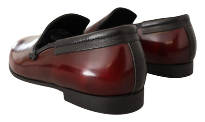 Elegant Bordeaux Leather Loafers