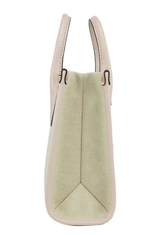 Mirella Small Powder Blush Canvas Shopper Crossbody Handbag Purse