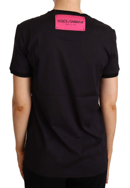 Elegant Black Cotton Logo Tee