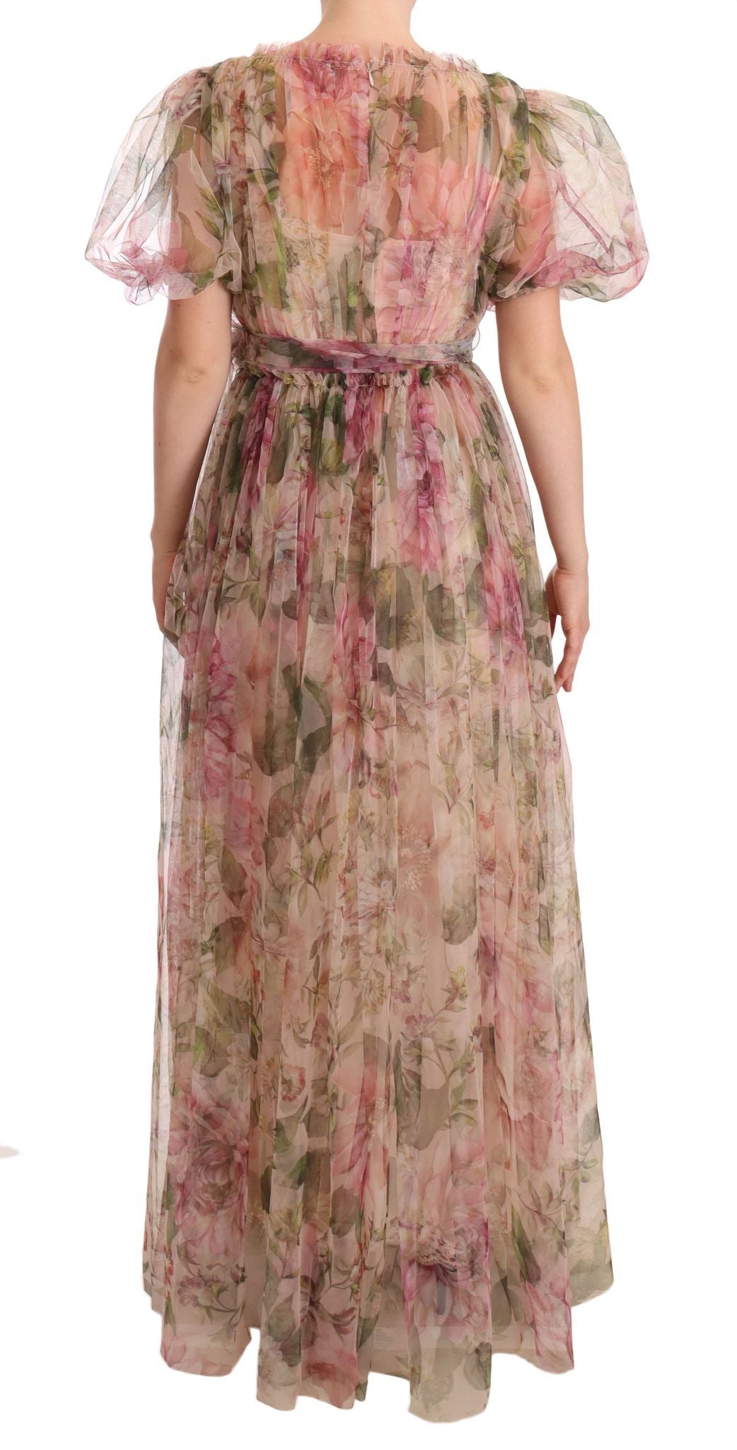 Floral Print Nylon Maxi Dress