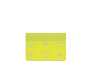 Spectrum Diamond Mini Neon Yellow Visetos Leather Card Case Holder Wallet