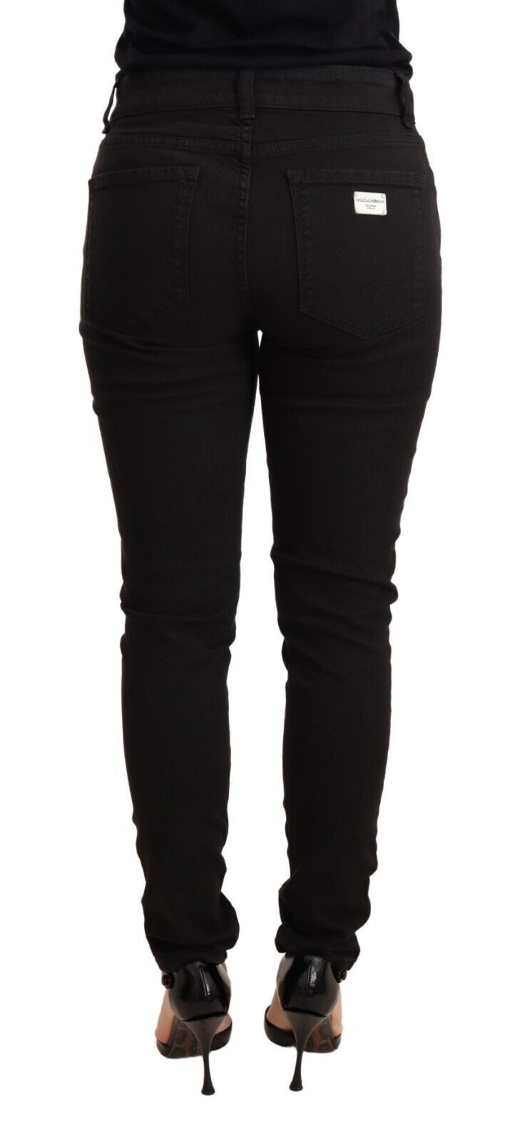 Elegant Slim-Fit Mid Waist Skinny Jeans