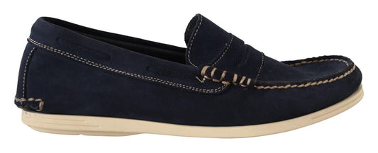 Chic Suede Blue Moccasins for Men