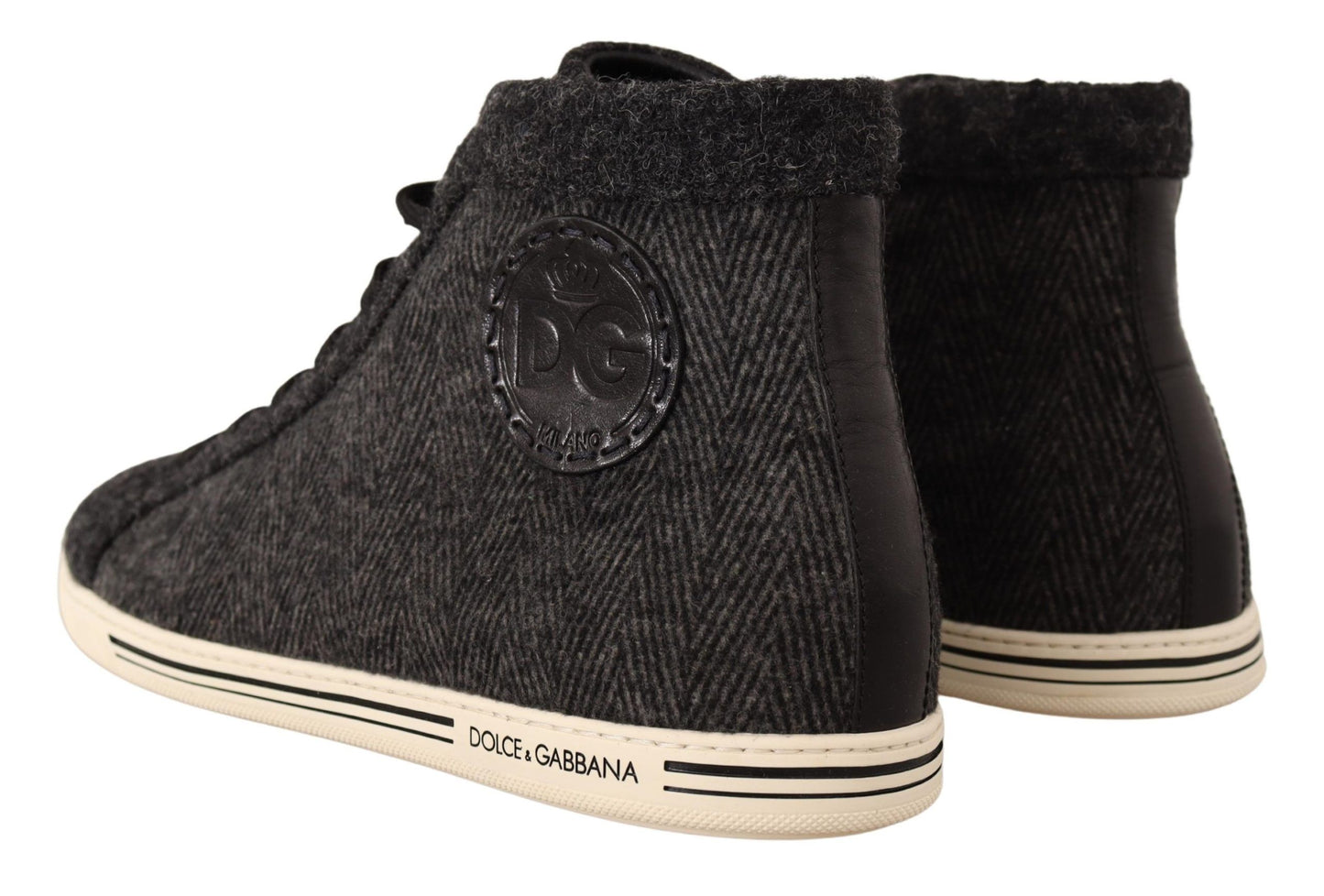 Elegant High Top Cotton/Wool Sneakers