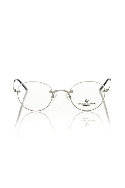 "Silver Metallic Unisex Eyeglass Frame"