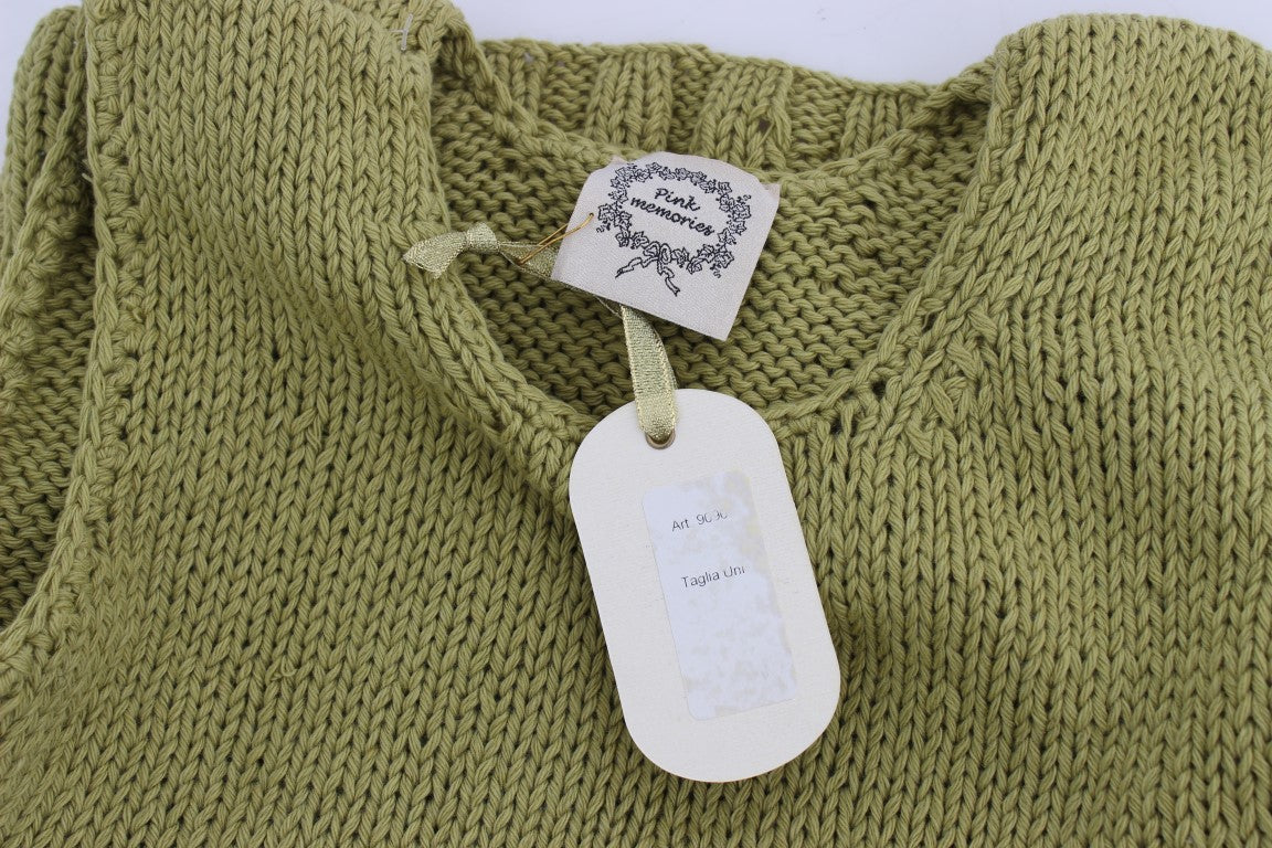 Chic Green Knitted Sleeveless Vest Sweater