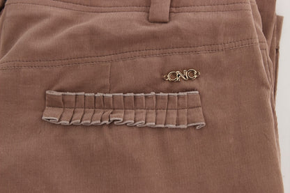 Costume National Chic Brown Cropped Corduroy Pants