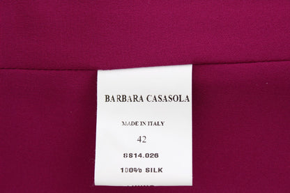 Barbara Casasola Stunning Silk Sleeveless Purple Blouse