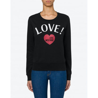 Chic Glitter Heart Cotton Sweatshirt