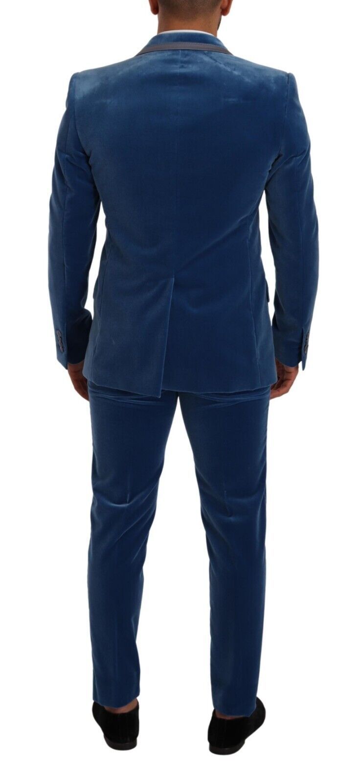 Elegant Velvet Blue Slim Fit Suit