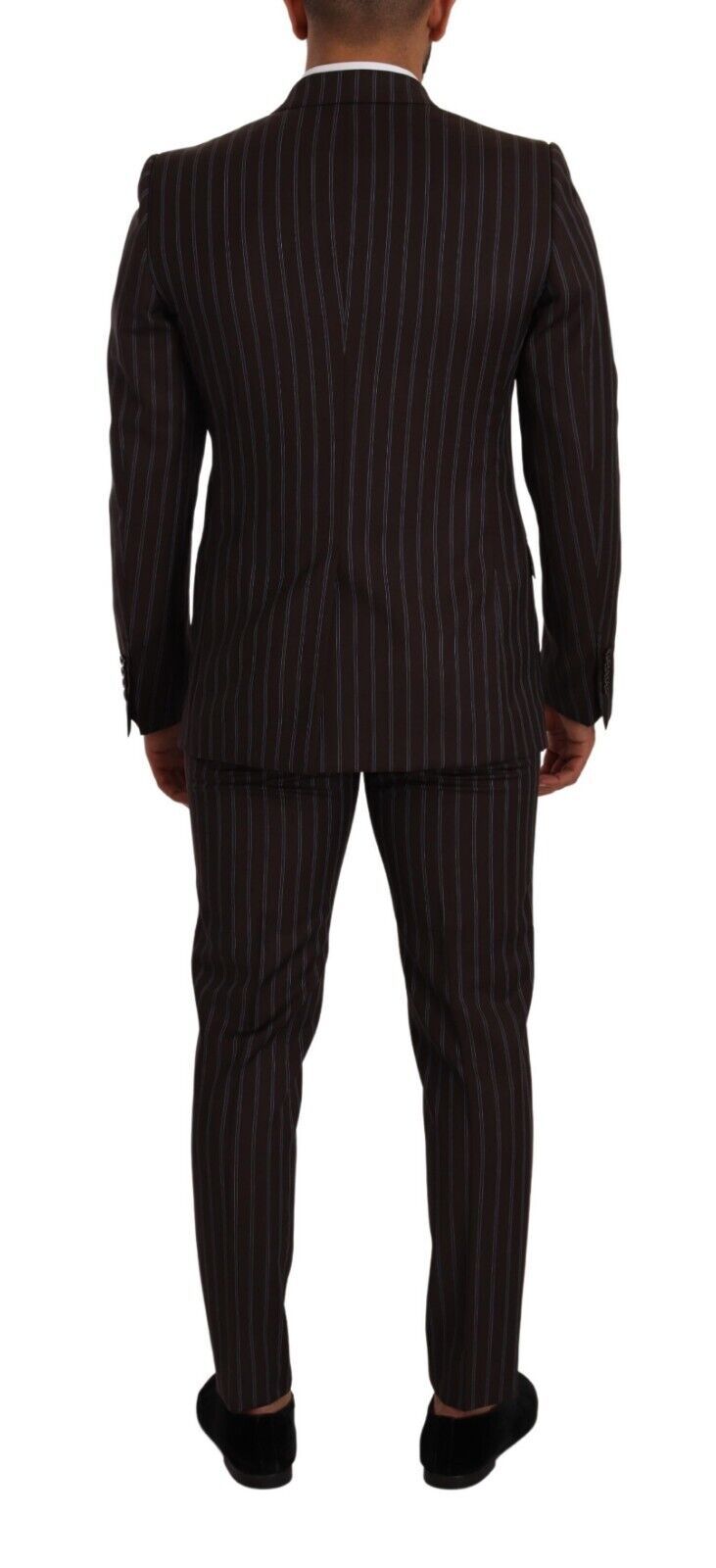 Elegant Maroon Striped Slim Fit Suit