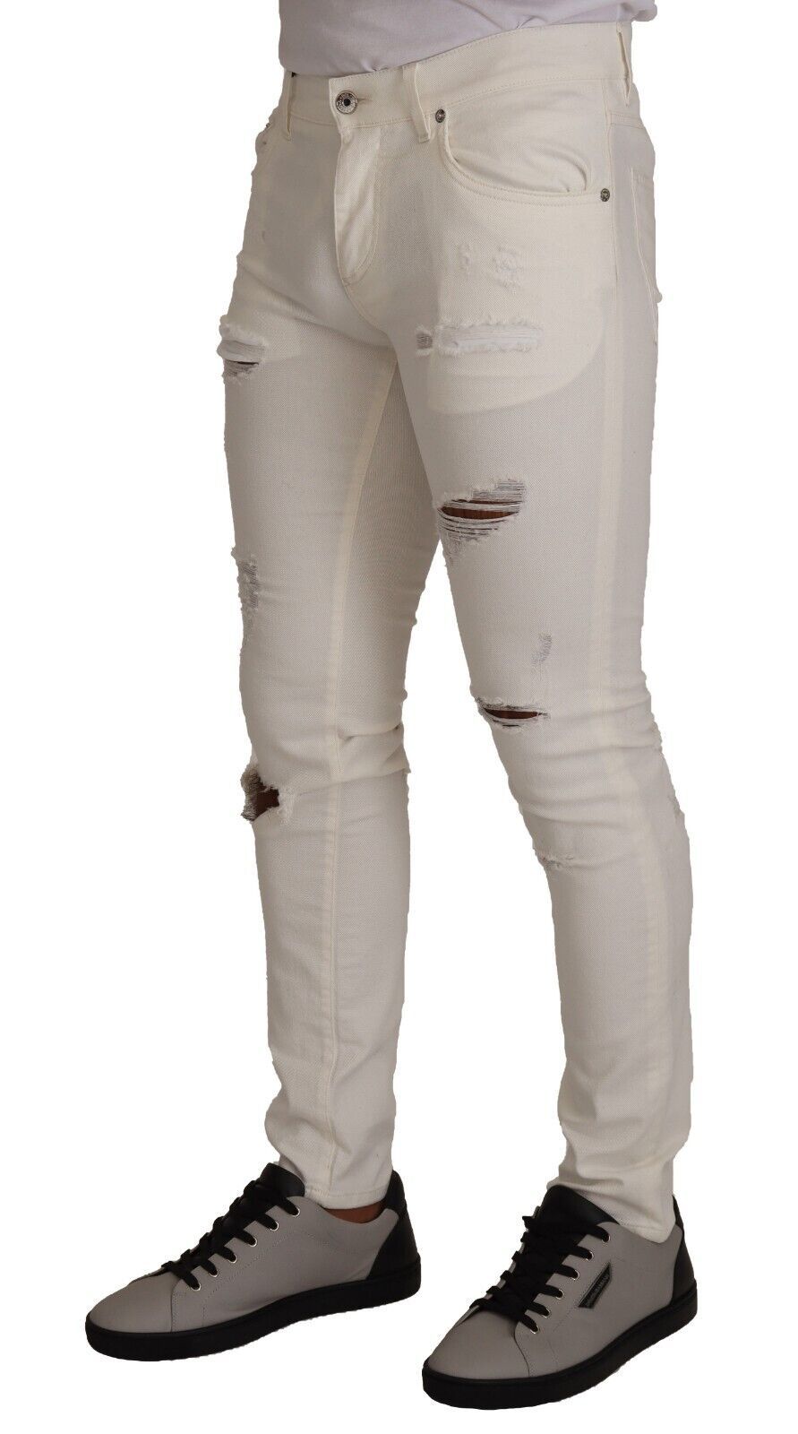 Elegant White Skinny Denim Jeans